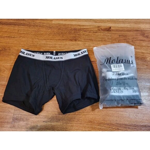 New 4 Pack Molasus Size XS Black Womans Boxer Briefs - Picture 1 of 2